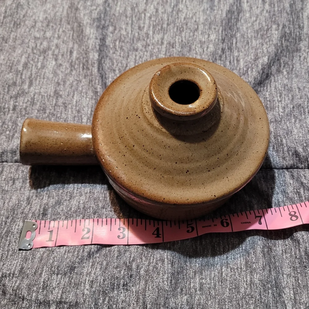 Vintage Stoneware Brown Pottery Crock~Vented Lid~Soup Bowl~Serving Dish